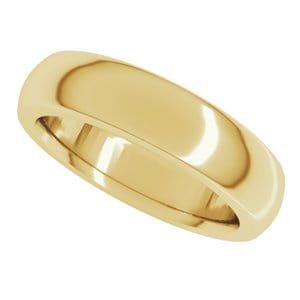 Rings 18K Yellow 5 mm Heavyweight Comfort-Fit Half Round Band Size 8.5