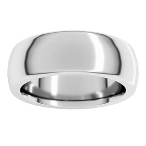 Sterling Silver 7 mm Heavyweight Comfort-Fit Half Round Band Size 7