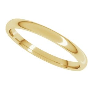 Rings 18K Yellow 2 mm Lightweight Comfort-Fit Half Round Band Size 6.5