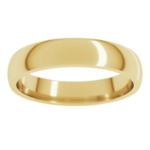 Rings 22K Yellow 4 mm Lightweight Comfort-Fit Half Round Band Size 9.5