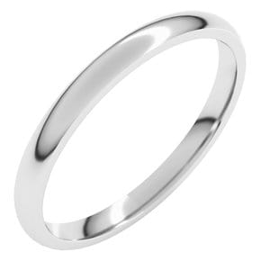 Rings Platinum 2 mm Lightweight Comfort-Fit Half Round Band Size 7.5