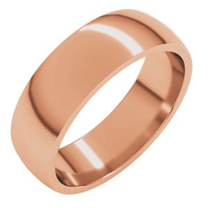 Rings 10K Rose 6 mm Lightweight Comfort-Fit Half Round Band Size 9