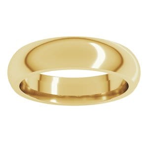 Rings 14K Yellow 4.5 mm Comfort-Fit Half Round Band Size 9