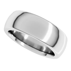 Sterling Silver 7 mm Heavyweight Comfort-Fit Half Round Band Size 7