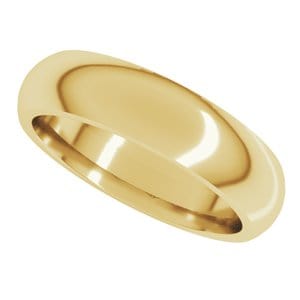 Rings 14K Yellow 4.5 mm Comfort-Fit Half Round Band Size 9