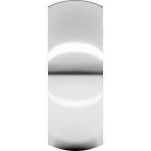 Rings Nickel Plated Sterling Silver 8 mm Comfort-Fit Half Round Band Size 7