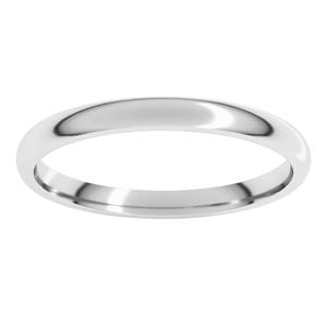 Rings Platinum 2 mm Lightweight Comfort-Fit Half Round Band Size 7.5