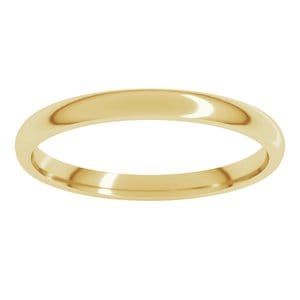 Rings 18K Yellow 2 mm Lightweight Comfort-Fit Half Round Band Size 6.5