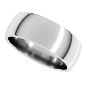Rings Platinum 7 mm Lightweight Comfort-Fit Half Round Band Size 13.5