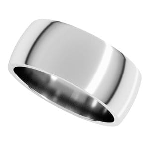 Rings Sterling Silver 8 mm Lightweight Comfort-Fit Half Round Band Size 7