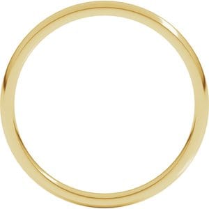 Rings 18K Yellow 2 mm Lightweight Comfort-Fit Half Round Band Size 6.5