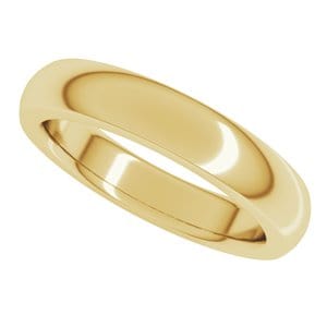 Rings 14K Yellow 4 mm Heavyweight Comfort-Fit Half Round Band Size 8.5