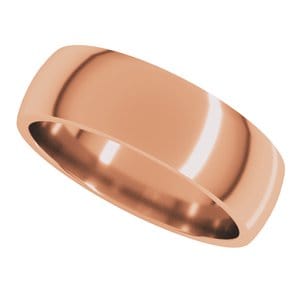 Rings 10K Rose 6 mm Lightweight Comfort-Fit Half Round Band Size 9