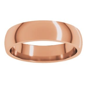 Rings 10K Rose 5 mm Lightweight Comfort-Fit Half Round Band Size 12