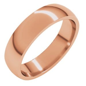 Rings 10K Rose 5 mm Lightweight Comfort-Fit Half Round Band Size 12