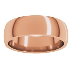 Rings 10K Rose 6 mm Lightweight Comfort-Fit Half Round Band Size 9
