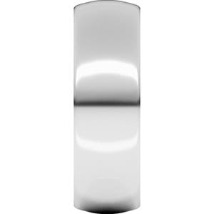 Sterling Silver 7 mm Heavyweight Comfort-Fit Half Round Band Size 10
