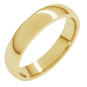 22K Yellow 4 mm Lightweight Comfort-Fit Half Round Band Size 9.5
