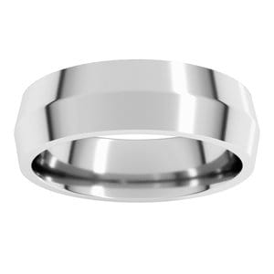 Rings 14K White 6 mm Knife Edge Comfort Fit Band Size 7