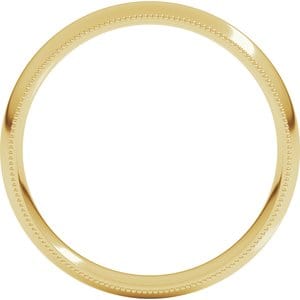 Rings 14K Yellow 4 mm Milgrain Comfort-Fit Half Round Band Size 6