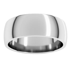 Rings Platinum 7 mm Lightweight Comfort-Fit Half Round Band Size 13.5