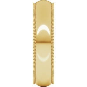 Rings 14K Yellow 5 mm Milgrain Half Round Band Size 9