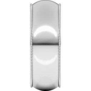 Sterling Silver 7 mm Milgrain Half Round Band Size 14