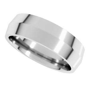 Rings 14K White 6 mm Comfort-Fit Knife Band Size 12