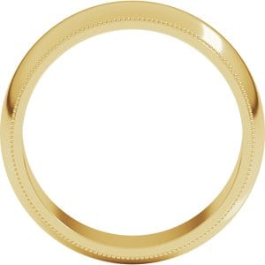 Rings 18K Yellow 7 mm Milgrain Half Round Band Size 13