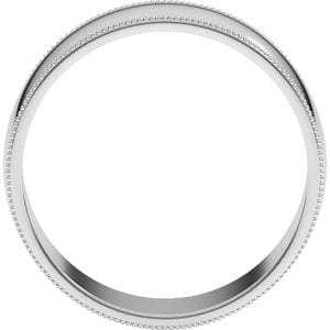 Rings Sterling Silver 7 mm Lightweight Milgrain Half Round Band Size 8