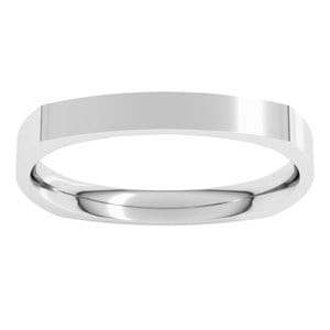 Rings 14K White 2.5 mm Comfort-Fit Square Band Size 10