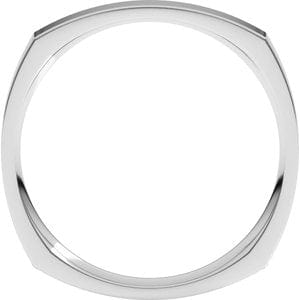 Rings 14K White 2.5 mm Comfort-Fit Square Band Size 10