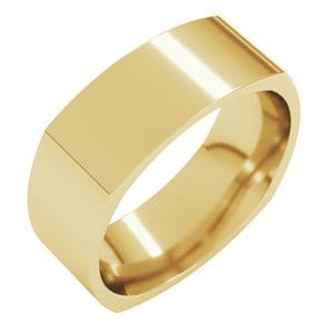 Rings 14K Yellow 7 mm Comfort-Fit Square Band Size 10