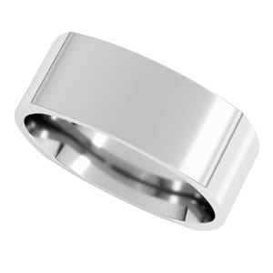 Rings Continuum Sterling Silver 7 mm Comfort-Fit Square Band Size 10