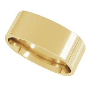 Rings 14K Yellow 7 mm Comfort-Fit Square Band Size 10