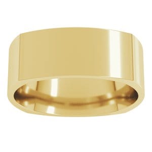 Rings 14K Yellow 7 mm Comfort-Fit Square Band Size 10