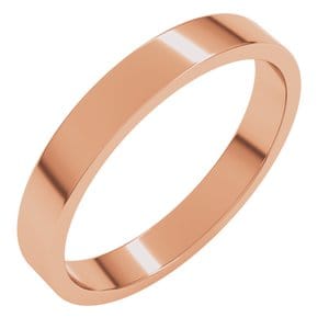 Rings 10K Rose 3 mm Flat Band Size 7