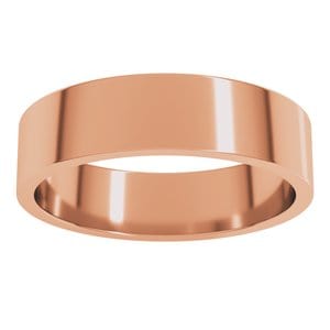Rings 14K Rose 5 mm Flat Band Size 6
