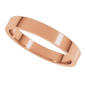 Rings 10K Rose 3 mm Flat Band Size 7