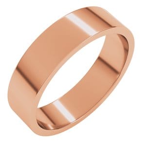 Rings 14K Rose 5 mm Flat Band Size 6
