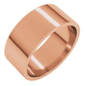 Rings 10K Rose 8 mm Flat Band Size 11