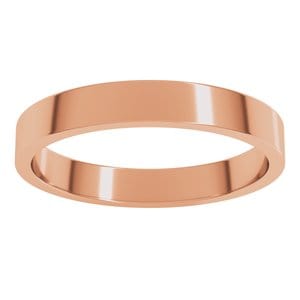 Rings 10K Rose 3 mm Flat Band Size 7
