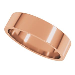Rings 14K Rose 5 mm Flat Band Size 6