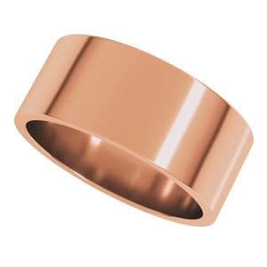 Rings 10K Rose 8 mm Flat Band Size 11