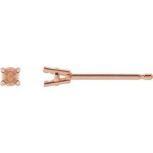 Earrings 14K Rose 2.5 mm Round 4-Prong Pre-Notched Earring Mounting