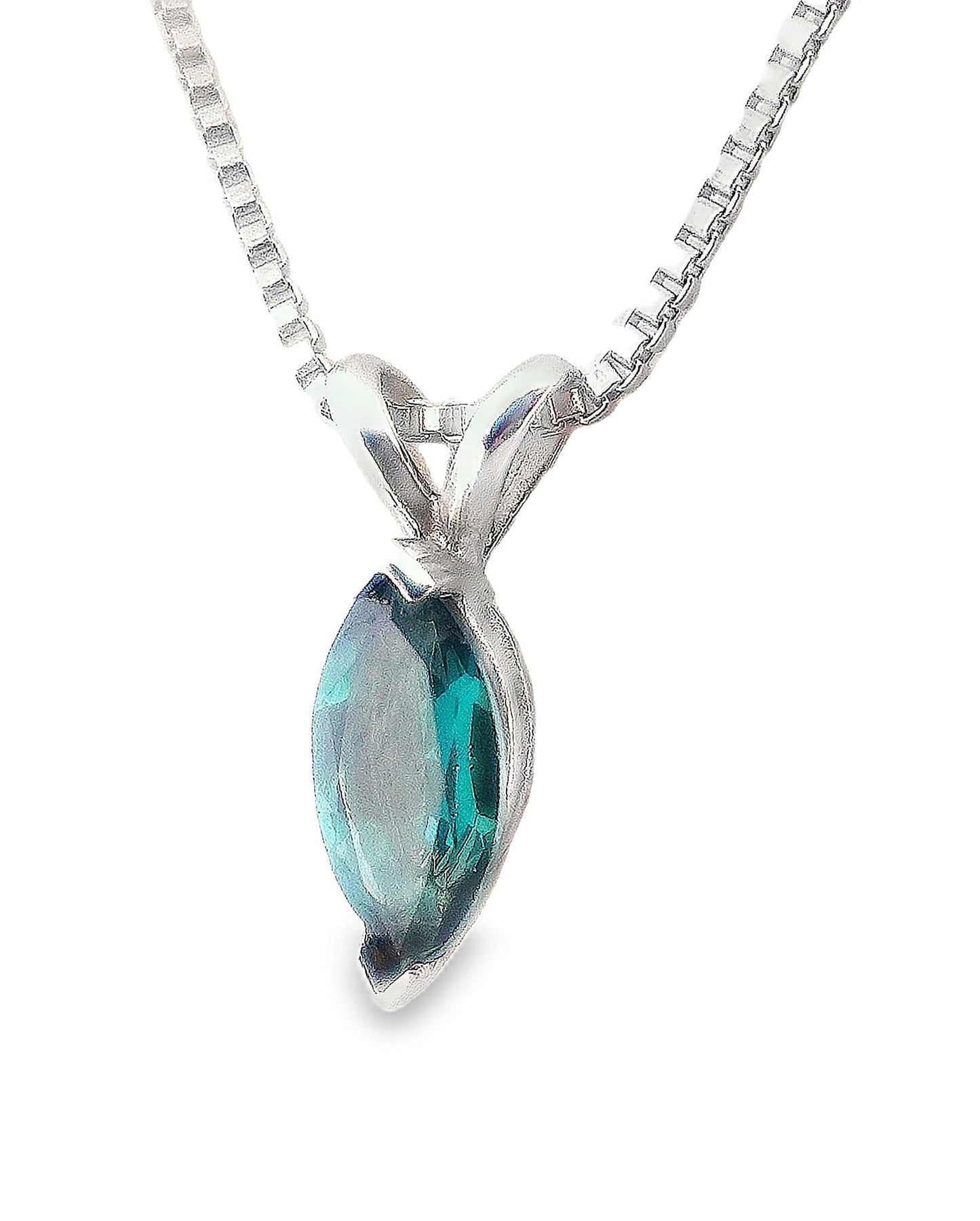 14KW 9X4.5MM MARQUISE CUT LG EMERALD SOLITAIRE PENDANT