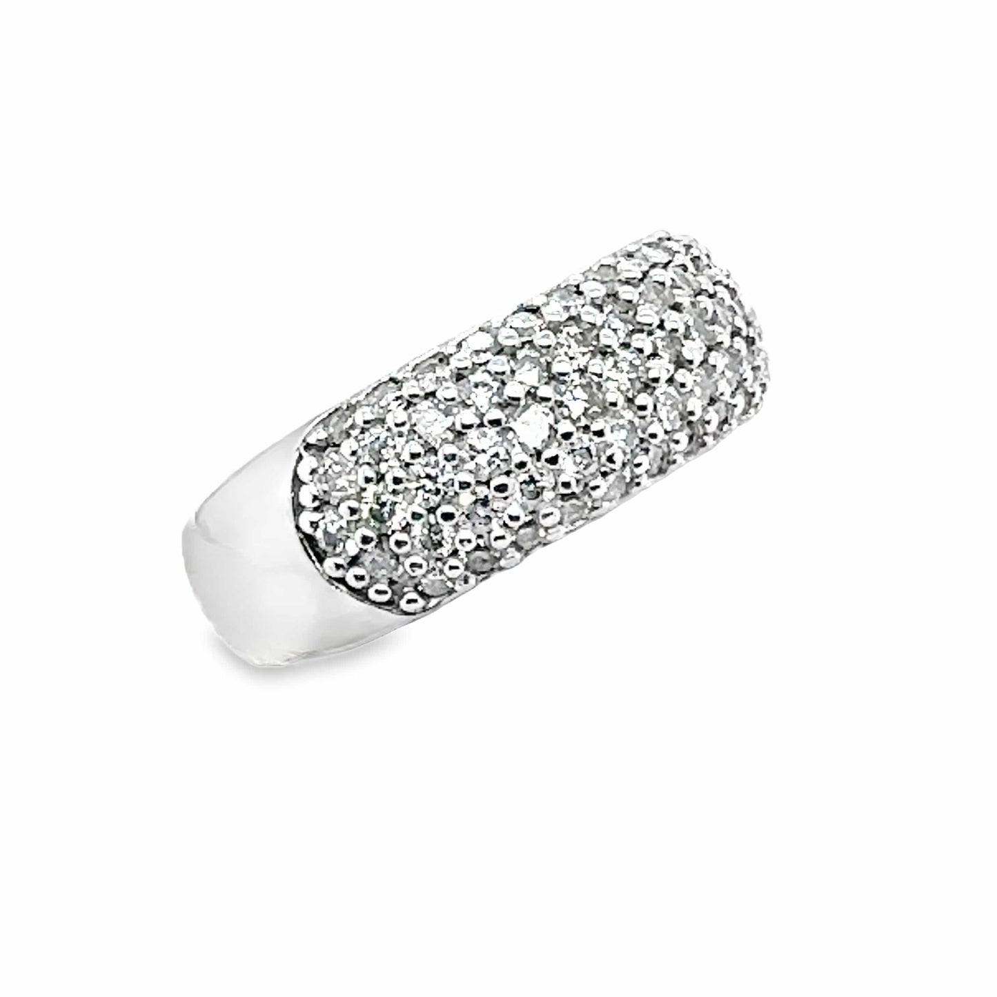 10K WHITE GOLD   1.20CT TW NATURAL DIAMOND ACCENT  PAVE BAND