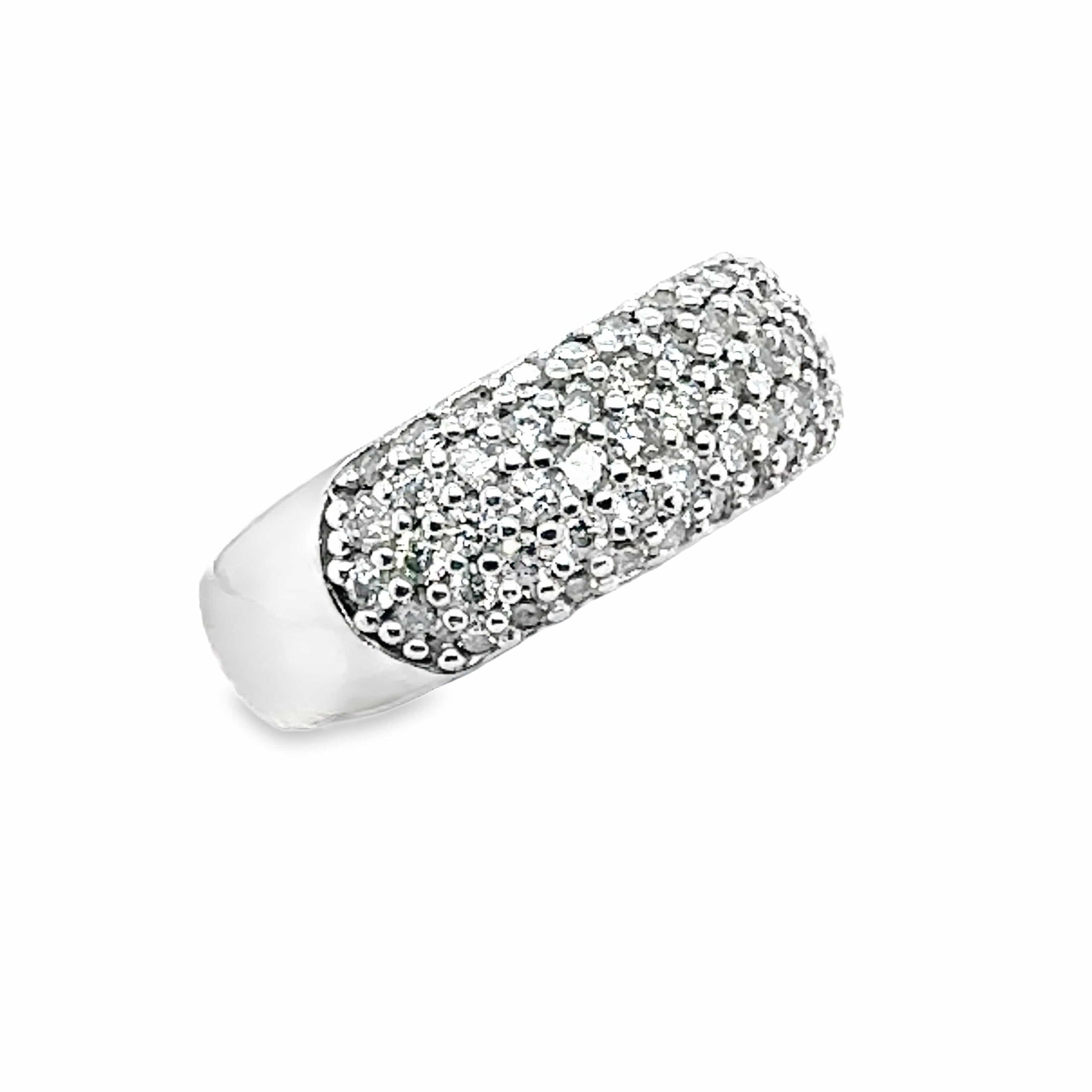 10K WHITE GOLD   1.20CT TW NATURAL DIAMOND ACCENT  PAVE BAND