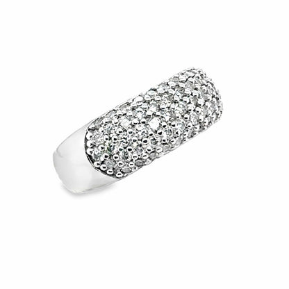 10K WHITE GOLD   1.20CT TW NATURAL DIAMOND ACCENT  PAVE BAND