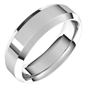 Rings Sterling Silver 6 mm Beveled-Edge Comfort-Fit Flat Band Size 12